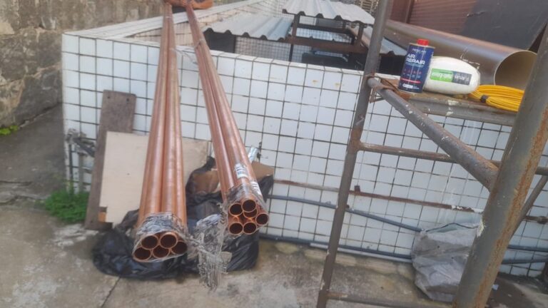 Tubos de cobre para a rede frigorífica do sistema VRV
